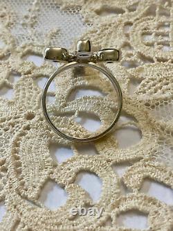 Antique Solid Silver Cross Ring with Peridot, Hallmarked