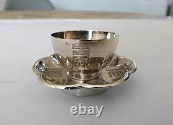 Antique Solid Silver Cup China Chinese Export Sterling Silver Tea Saké Cup