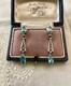 Antique Solid Silver Earrings Blue Topazes Art Deco