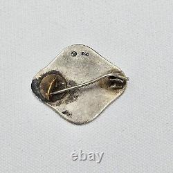 Antique Solid Silver Enameled Brooch