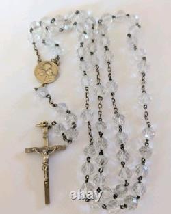 Antique Solid Silver-Gilt Rosary, Art Nouveau, signed Vernon, 1900