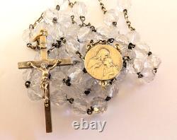 Antique Solid Silver-Gilt Rosary, Art Nouveau, signed Vernon, 1900