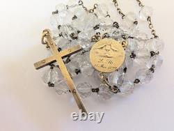 Antique Solid Silver-Gilt Rosary, Art Nouveau, signed Vernon, 1900