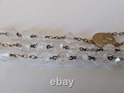 Antique Solid Silver-Gilt Rosary, Art Nouveau, signed Vernon, 1900