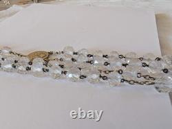 Antique Solid Silver-Gilt Rosary, Art Nouveau, signed Vernon, 1900