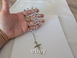 Antique Solid Silver-Gilt Rosary, Art Nouveau, signed Vernon, 1900