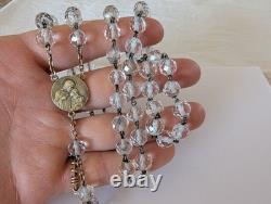 Antique Solid Silver-Gilt Rosary, Art Nouveau, signed Vernon, 1900