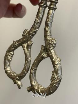 Antique Solid Silver Grape Scissors