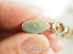 Antique Solid Silver Green Aventurine Jade Bracelet