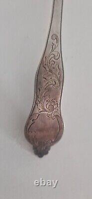 Antique Solid Silver Minerve Sugar Spoon