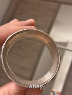 Antique Solid Silver Napkin Ring with Greek Decoration, 19th Century, Silversmith’s Hallmark