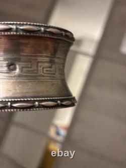 Antique Solid Silver Napkin Ring with Greek Decoration, 19th Century, Silversmith’s Hallmark
