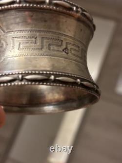 Antique Solid Silver Napkin Ring with Greek Decoration, 19th Century, Silversmith’s Hallmark