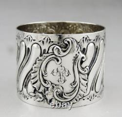 Antique Solid Silver Napkin Ring with Minerva Mark, Late 19th Century