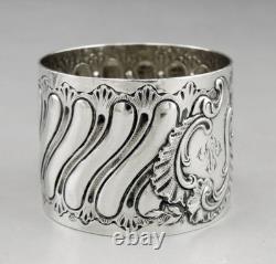 Antique Solid Silver Napkin Ring with Minerva Mark, Late 19th Century