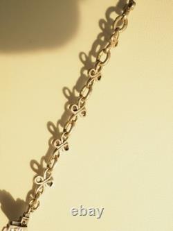 Antique Solid Silver Necklace with Onyx and Marcasites