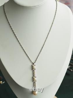 Antique Solid Silver Pearl Necklace