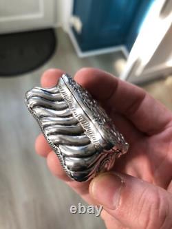 Antique Solid Silver Pill Box, 18th Century Hanau, 66.4g, Gallant Scene