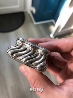 Antique Solid Silver Pill Box, 18th Century Hanau, 66.4g, Gallant Scene