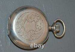 Antique Solid Silver Pocket Watch 15 Rubies 19th Century
