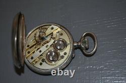 Antique Solid Silver Pocket Watch 15 Rubies 19th Century