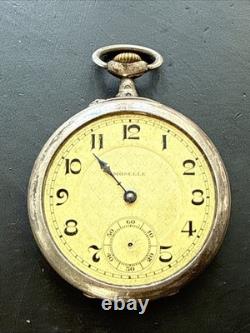 Antique Solid Silver Pocket Watch with Key Wind for Art Nouveau Parts