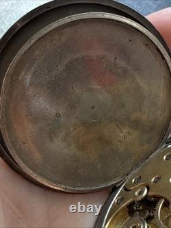 Antique Solid Silver Pocket Watch with Key Wind for Art Nouveau Parts
