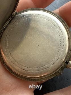 Antique Solid Silver Pocket Watch with Key Wind for Art Nouveau Parts