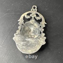 Antique Solid Silver Religious Art Nouveau Virgin Mary Holy Water Font 1930