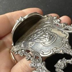 Antique Solid Silver Religious Art Nouveau Virgin Mary Holy Water Font 1930