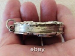 Antique Solid Silver Reliquary French 4 Saints in Latin 19th Century