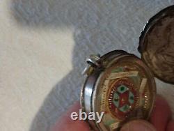 Antique Solid Silver Reliquary French 4 Saints in Latin 19th Century