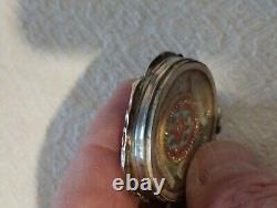 Antique Solid Silver Reliquary French 4 Saints in Latin 19th Century