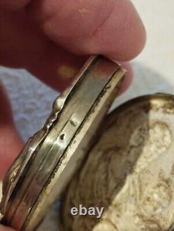 Antique Solid Silver Reliquary French 4 Saints in Latin 19th Century