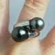Antique Solid Silver Ring 925 Designer Rings Tahitian Pearls