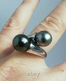 Antique Solid Silver Ring 925 Designer Rings Tahitian Pearls