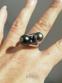Antique Solid Silver Ring 925 Designer Rings Tahitian Pearls
