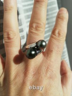 Antique Solid Silver Ring 925 Designer Rings Tahitian Pearls