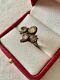 Antique Solid Silver Ring With 4 Genuine Citrines Size 56