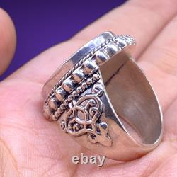 Antique Solid Silver Ring with Intaglio of a Roman King