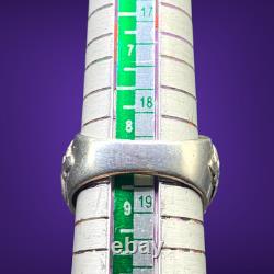 Antique Solid Silver Ring with Intaglio of a Roman King