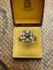 Antique Solid Silver Ring With Rose Gold Vermeil And 7 Genuine Tourmalines