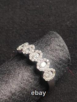 Antique Solid Silver Ring with Stones to Identify, Size 62, 2 Hallmarks