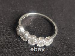 Antique Solid Silver Ring with Stones to Identify, Size 62, 2 Hallmarks