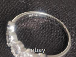 Antique Solid Silver Ring with Stones to Identify, Size 62, 2 Hallmarks