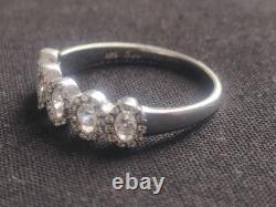 Antique Solid Silver Ring with Stones to Identify, Size 62, 2 Hallmarks