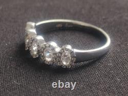 Antique Solid Silver Ring with Stones to Identify, Size 62, 2 Hallmarks