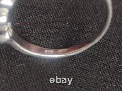 Antique Solid Silver Ring with Stones to Identify, Size 62, 2 Hallmarks