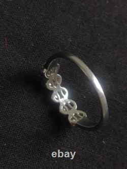 Antique Solid Silver Ring with Stones to Identify, Size 62, 2 Hallmarks