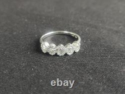 Antique Solid Silver Ring with Stones to Identify, Size 62, 2 Hallmarks